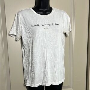 Casual White Tee with Text Design